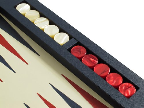 Zaza & Sacci 26-Inch Table Top Leather Backgammon Set Blue