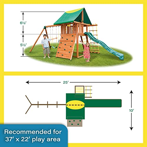 Best in Backyards Eastern Jungle Gym Dream Cedar Swing Set Green & Yellow Components