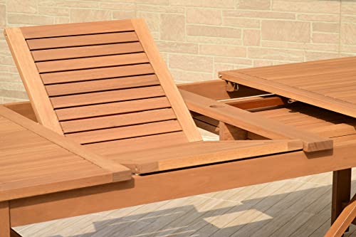 Brampton Patio Coventry 11-Piece Rectangular Extendable Dining Set Light Teak Finish