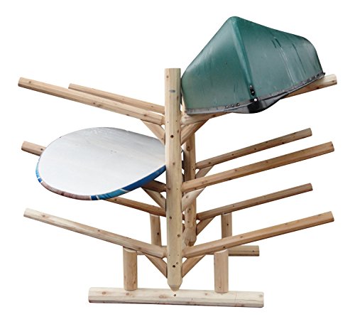 Log Kayak Rack Low 6 Place Kayak or SUP Rack Unfinished