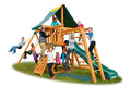 Best in Backyards Dreamscape Cedar Wood Swing Set Jungle Gym Green & Yellow Components