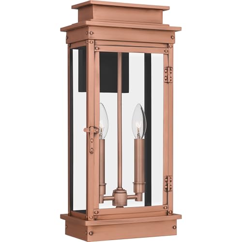 Quoizel Noelle Outdoor Wall Lantern 19 Inch 2-Light Aged Copper