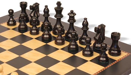 The Chess Store French Lardy Staunton Chess Set with Queen's Gambit Board - 3.75" King