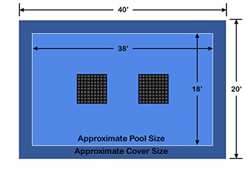 Loop-Loc Ultra-Loc III Solid Rectangle In-Ground Pool Safety Cover 18' x 38' Blue