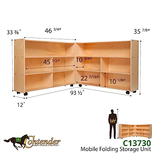 Contender Extra Large Folding Mobile Storage Organizer Natural