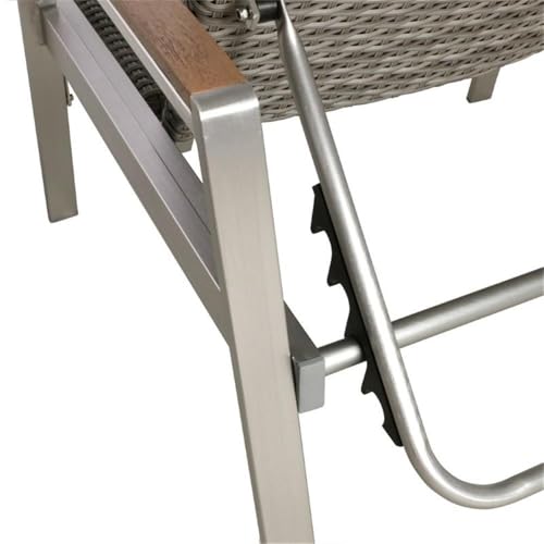 Noble House Oxton Outdoor Wicker and Aluminum Chaise Lounge Set of 4 Grey