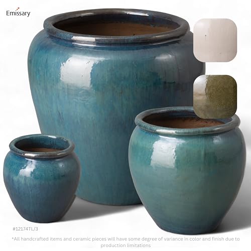 Emissary Home and Garden Round Planter LG Green 30X30
