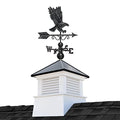 Good Directions 18" Square Manchester Vinyl Cupola with Black Aluminum Roof and Eagle Weathervane Vinyl/Black