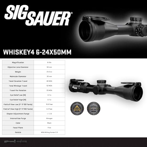 Sig Sauer Whiskey4 6-24x50mm Riflescope Black