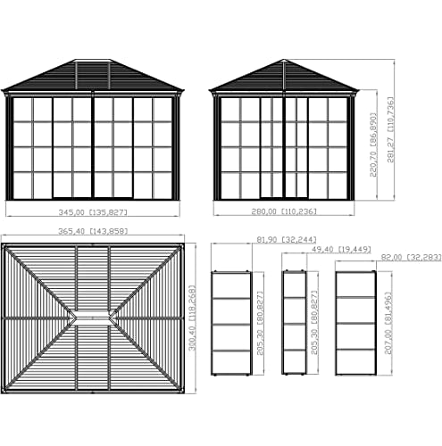 Sojag 10' x 12' Striano Hardtop Gazebo Champagne