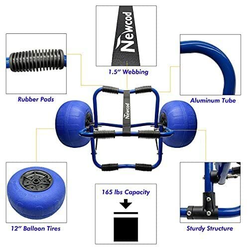 Generic Kayak Cart Kayak Dolly with 12inch Large Beach Balloon Wheels