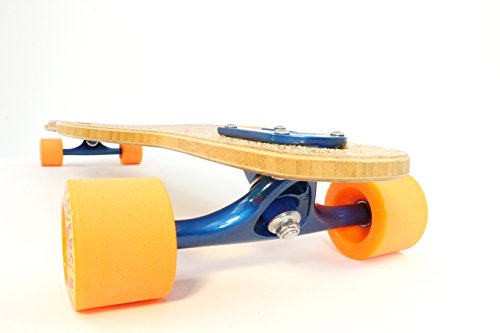 Inspiration Longboards Bamboo Composite "HANDELS" Longboard Complete with Paris Trucks and Divine Wheels Orange and Blue