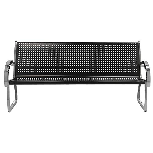 Commercial Zone 4 Black Bench with Stainless Sides
