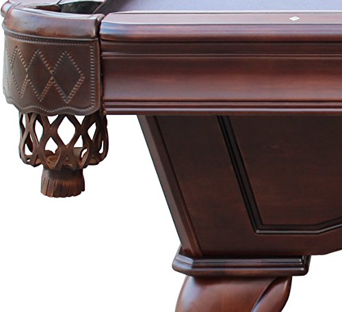 Playcraft Charles River 8' Espresso Slate Pool Table with Leather Drop Pockets
