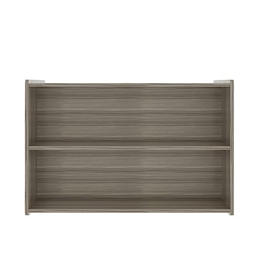 Tot Mate Double-Sided Wooden 2-Shelf Storage Organizer Shadow Elm Gray