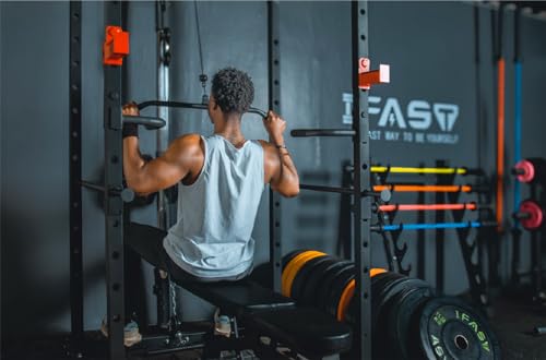 PRODC Multi-functional 160lb Power Cage Home Gym Set, Adjustable Pullup Squat Rack 1000lbs Capacity Fitness Barbell Rack