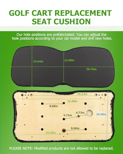 SCITOO Golf Cart Seat Cushion for EZGO RXV Front Seat - Black