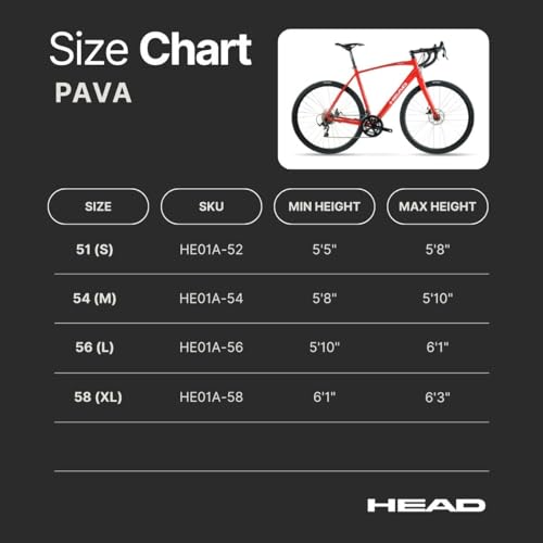 HEAD Pava 22 Speed Aluminum Road Bicycle with Carbon Fork Red