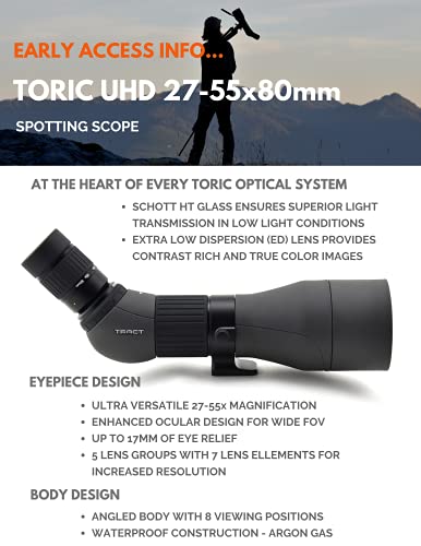 TRACT TORIC UHD 27-55x80 Spotting Scope Angled Body Dark Gray