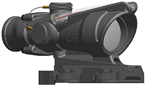 Trijicon 4x32 ACOG Red Horseshoe/Dot M855 RCO Reticle with Quick Release Mount Red