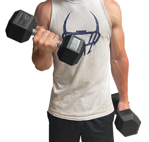Fitness First Rubber Hex Dumbbell Pairs 85 lbs Black