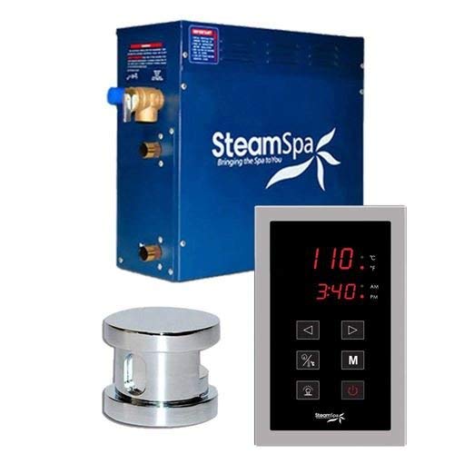 Steam Spa Oasis 9KW Acu-Steam Bath Generator Package Chrome