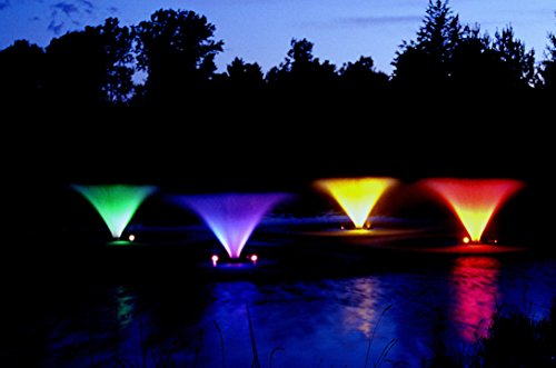 Kasco 3/4HP J Series Aerating Pond Fountain with LED Lighting Red/Blue/Green