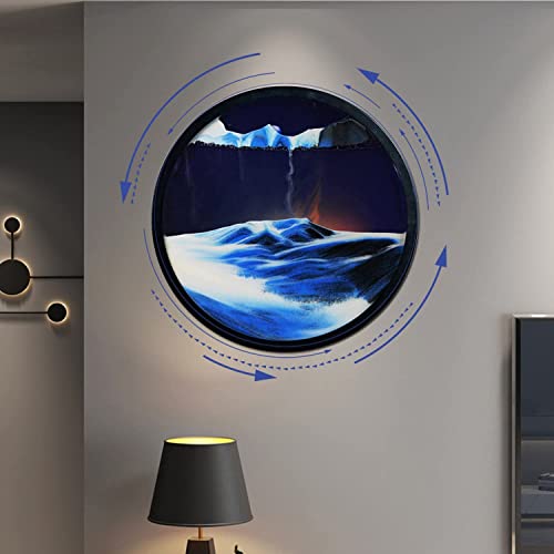 AECEVAN Wall Mount Moving Sand Art 23.6'' Blue-b