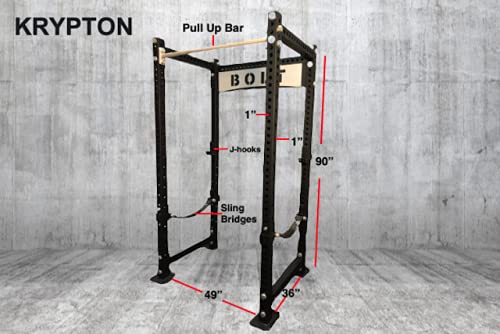Bolt Fitness Supply Krypton Full Power Rack for Weight Training Black