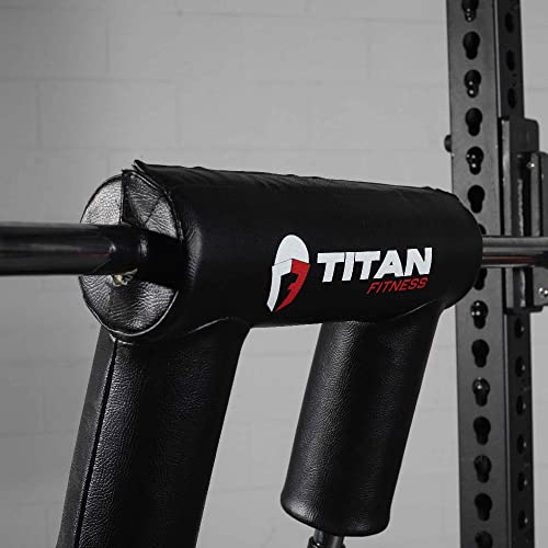 Titan Fitness Rackable Safety Squat Olympic Bar 1,500 LB Shoulder and Arm Pads Balanced Camber Design