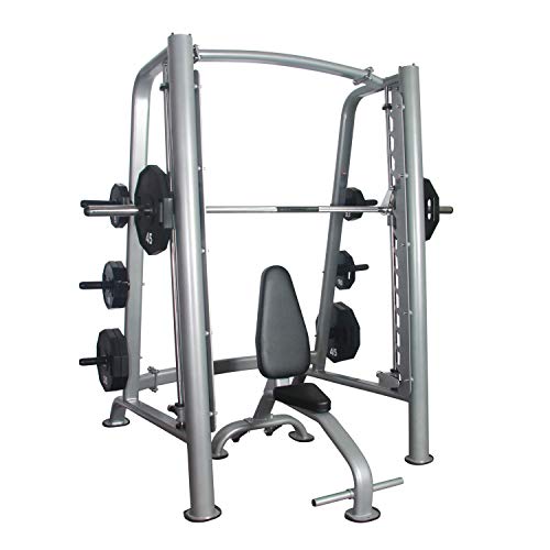 Fitness First Smith Machine with Olympic Weight Plate Storage Silver
