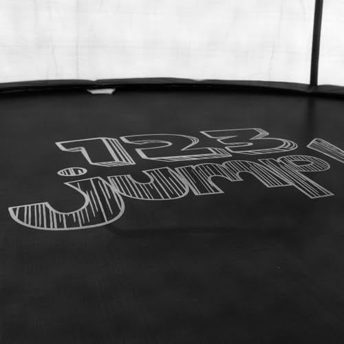 123 Jump 14FT Outdoor Trampoline with Safety Enclosure and Ladder Black/Blue