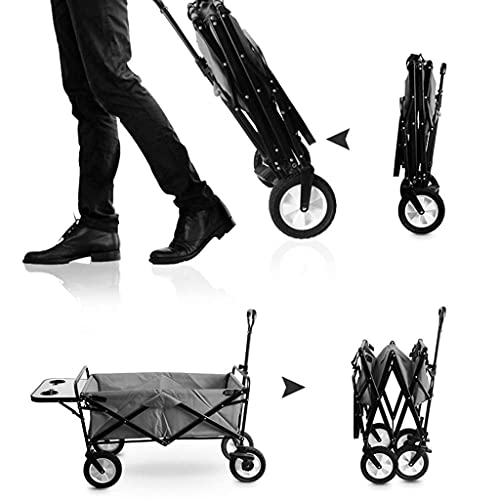 5sssallefaa Outdoor Folding Wagon All Terrain Cart with Dining Table Green 85 * 50cm