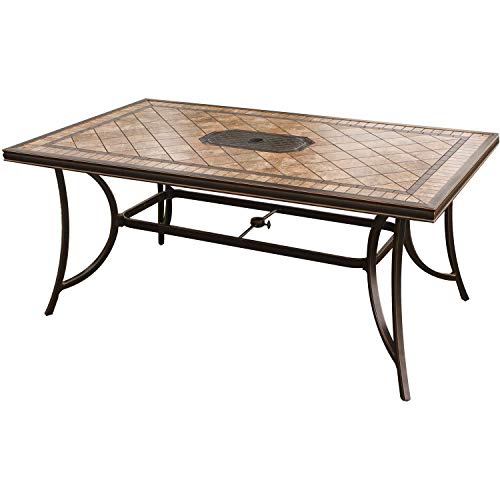 Hanover Fontana 7-Piece Rust Resistant Aluminum Outdoor Dining Set Tan