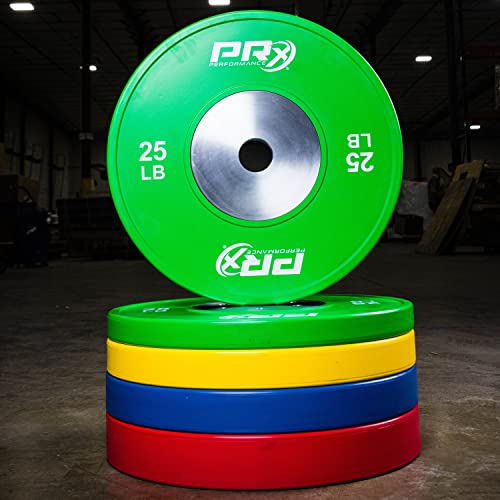 PRx Performance Elite Bumper Plate Pairs Steel Center Insert 55lb Pair