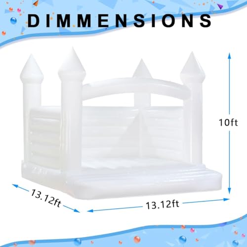 Hmtaolife Inflatable White Bounce House with Air Blower