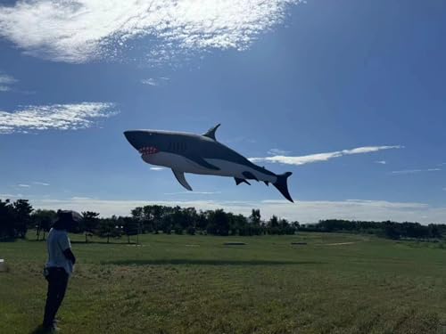 TiffySkyKite Giant 60 Ft Soft Inflatable Shark Kite Black