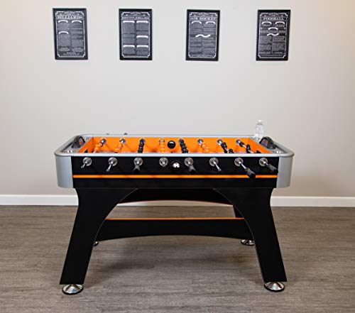 Hathaway Trailblazer 56-Inch Foosball Table with Electronic Scoring Black/Orange