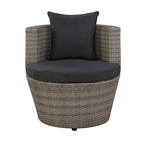 Alaterre Furniture Bistro All-Weather Conversation Set with Two Round Chairs and Glass Top Table Coffee
