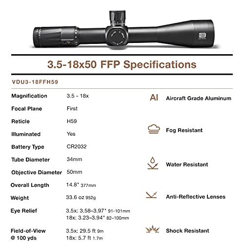 EOTECH Vudu 3.5-18x50mm Precision Rifle Scope Black