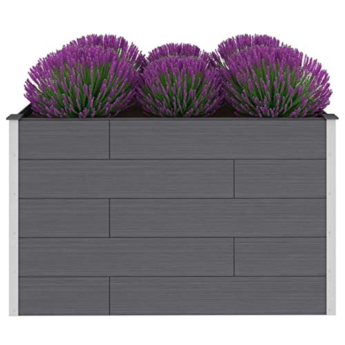 ZEYUAN Garden Raised Bed Planter Box 59.1"x39.4"x35.8" Gray