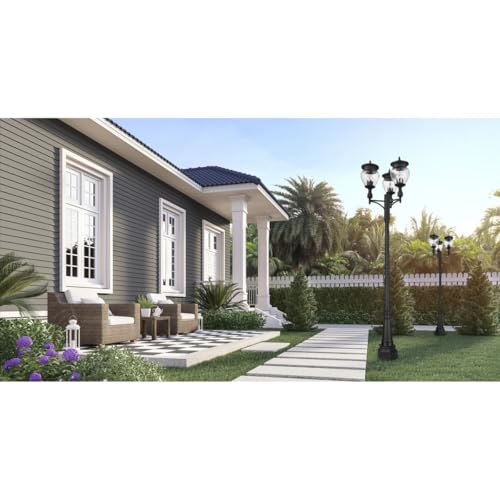Z-Lite Davina 4 Light 121" Tall Post Light Black