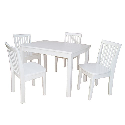 IC INTERNATIONAL CONCEPTS 5-Piece Juvenile Dining Set Linen White