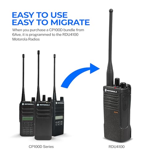 Motorola Solutions 6 x CP100D Analog UHF Portable Two Way Radio 16 Channel 4 Watt Black