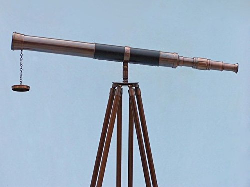 Handcrafted Nautical Decor Floor Standing Antique Copper Telescope 60