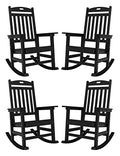 YEFU Outdoor Rocking Chair Set of 4 Heavy Duty Black