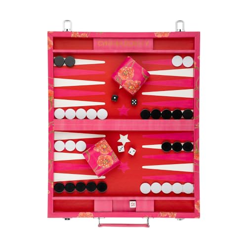Cynthia Rowley Vegan Leather Backgammon Set Pink