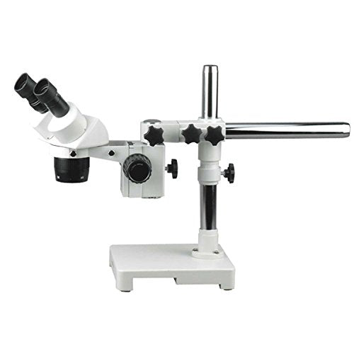 AmScope Binocular Stereo Microscope 10X-60X Magnification Single-Arm Boom Stand