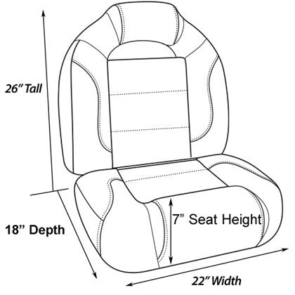 DeckMate 68" Bass Boat Seats Tan w/ Black Accent