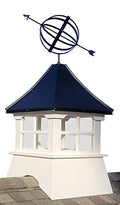 Accentua Monterey Cupola with Armillary, 24 in. Square, 54 in. High, White and Black